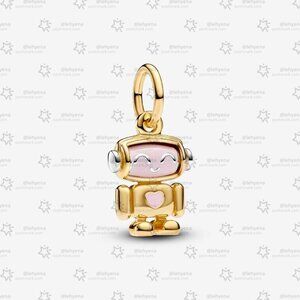 Pandora Spinnable Face Robot Dangle Charm|Two-tone